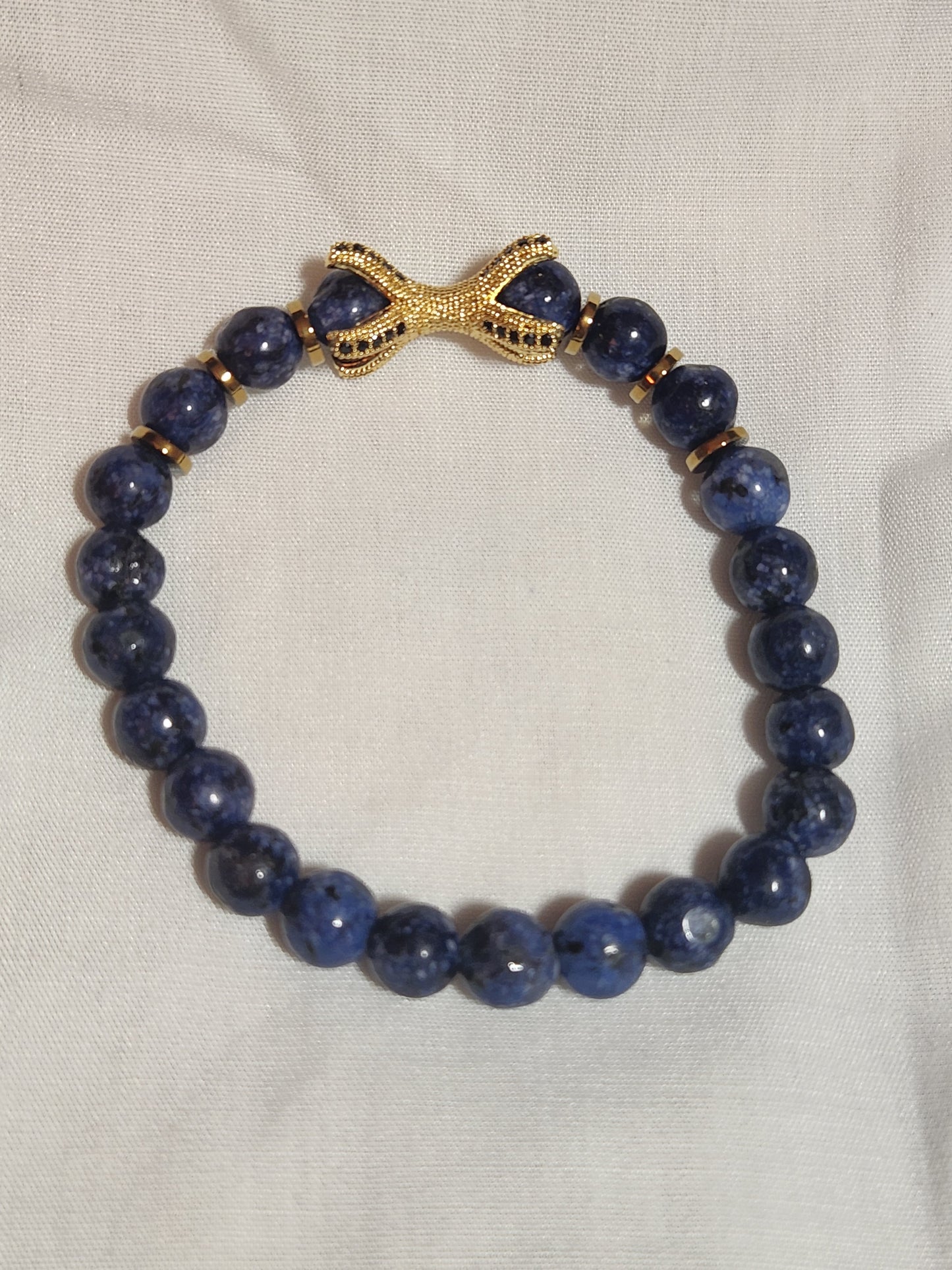 Gold Dragon Claw Men's Lapis Lazuli Bracelet Gothic Fantasy Jewelry Decenarios Cool