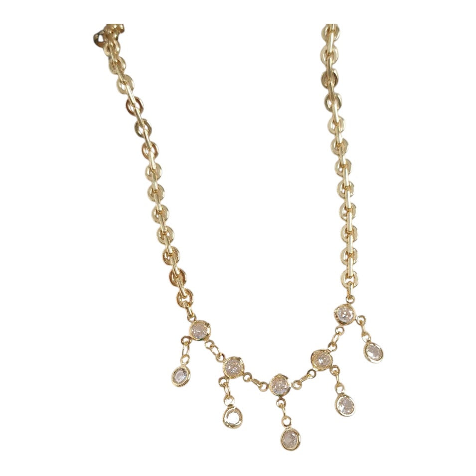 Gold-filled Anklet with Zirconium accents