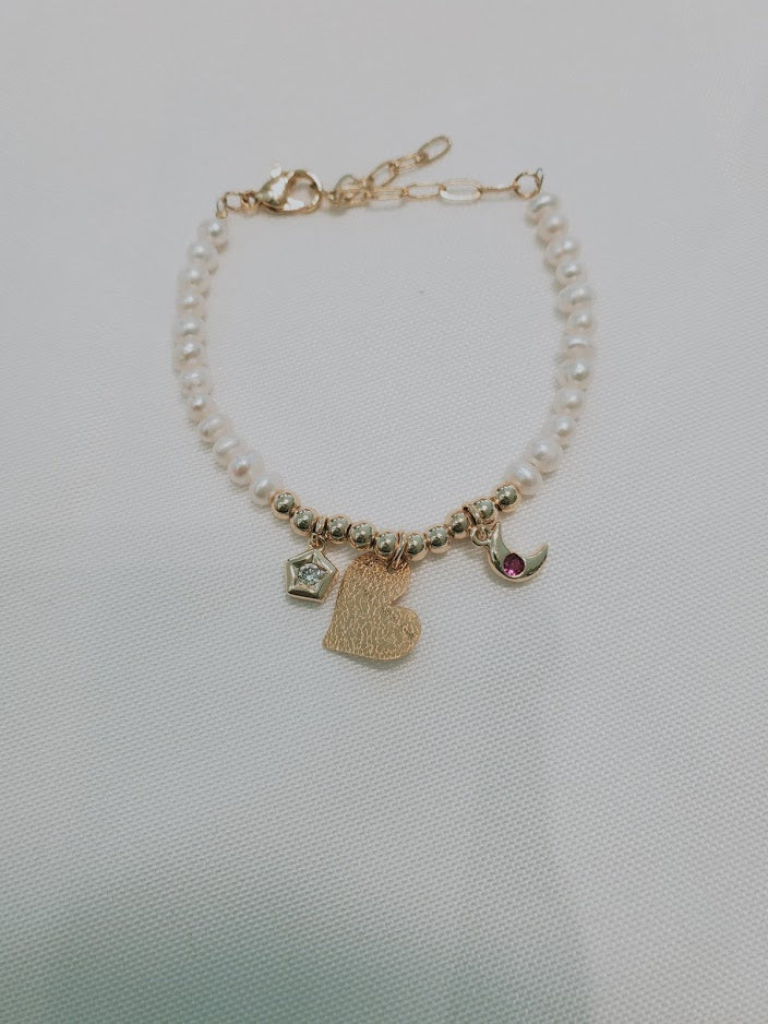 Moon, Heart and Star Bracelet