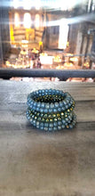 Load image into Gallery viewer, Peacock Green Memory Wire Bracelet at Hagia Sophia Istanbul Turkey
