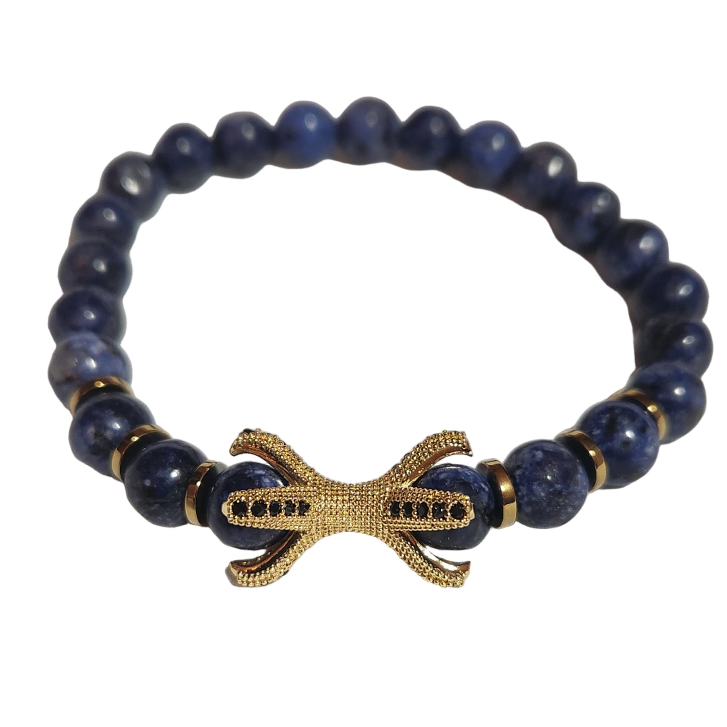 Gold Dragon Claw Men's Lapis Lazuli Bracelet Gothic Fantasy Jewelry Decenarios Cool
