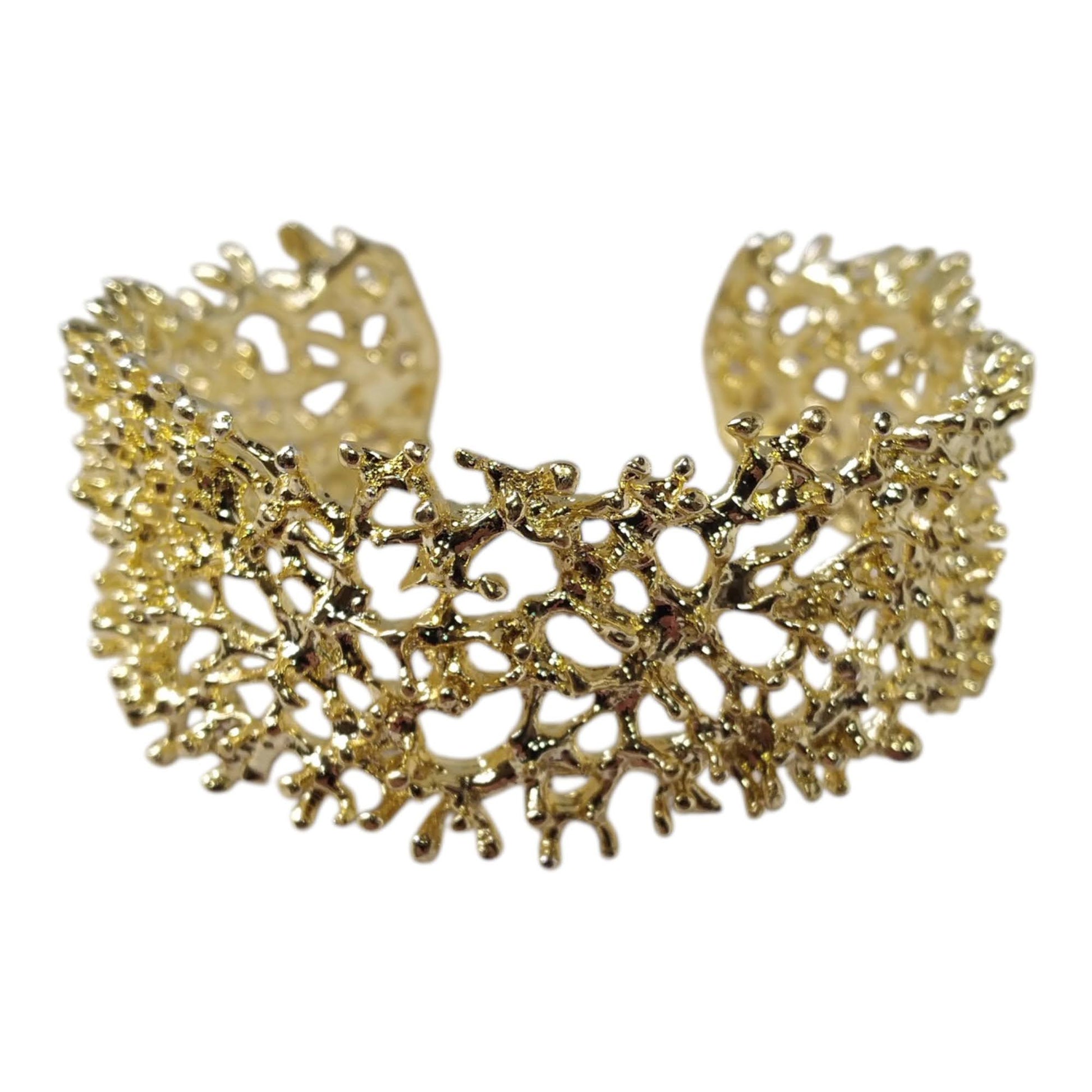 24K Gold-Plated Filigree Bracelet - white backround