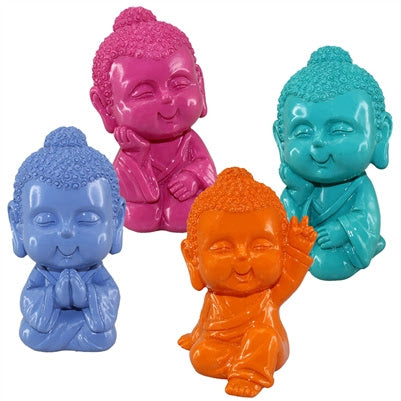 Artisan Polymer Clay Buddha Statues - Vibrant Colors