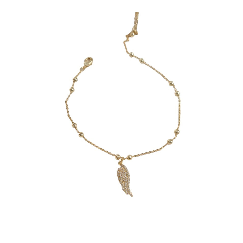 Gold-Filled Feather Charm Anklet | Sensual Ankle Accessory