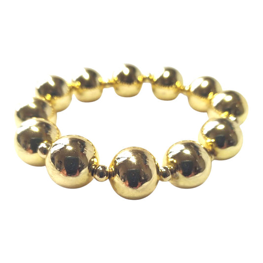 Gold Stainless Steel Bead Stretch Bracelet - main picture