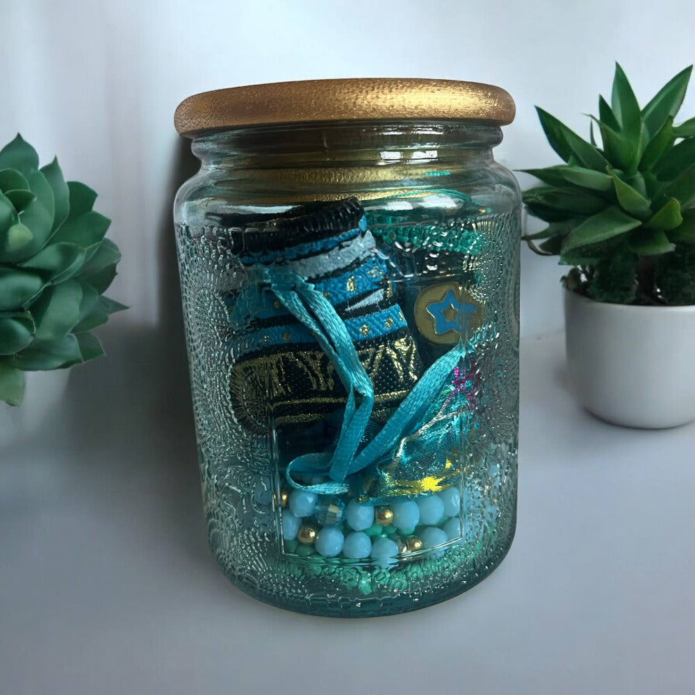Jewelry Mystery Jar  Blue