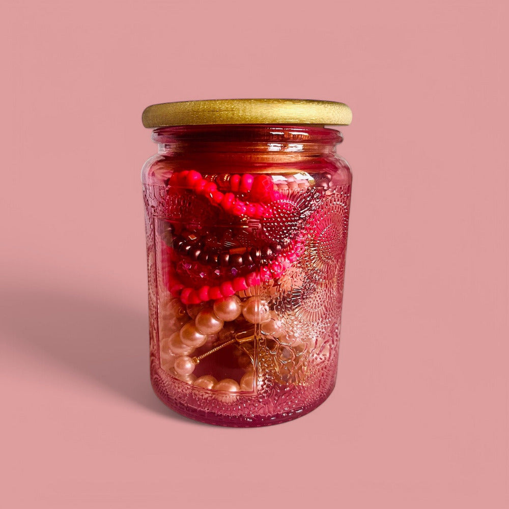 Jewelry Mystery Jar  Red