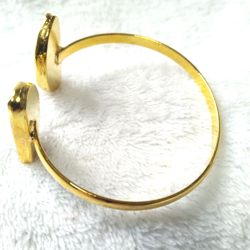 Stunning Agate Set: 24k Gold Plated Adjustable Bracelet side