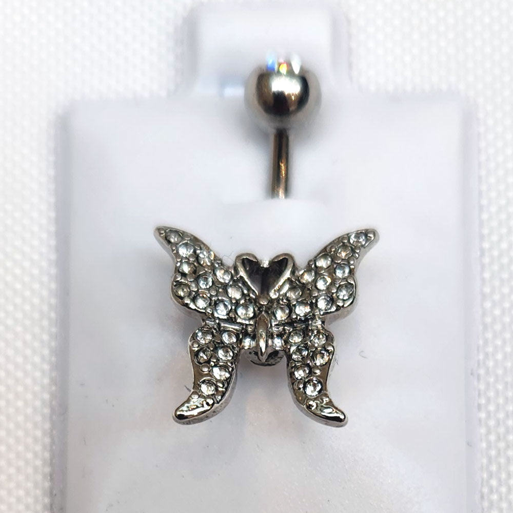Stainless Steel Surgical Butterfly Belly Button Ring Piercing