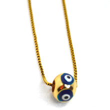 Load image into Gallery viewer, 18k Gold-Filled Devil Eye Ball Pendant Necklace - Dark Blue
