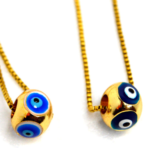 18k Gold-Filled Devil Eye Ball Pendant Necklaces