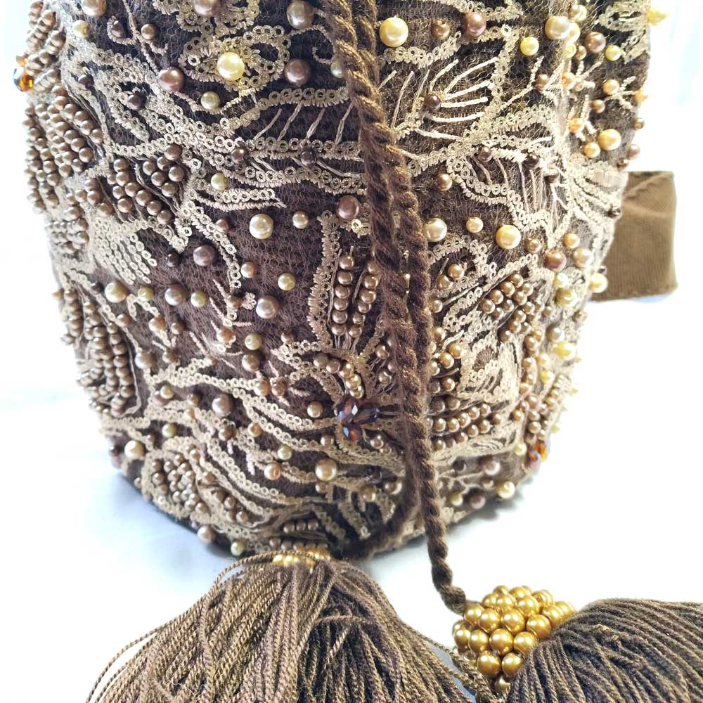 Mini Wayuu Bag - Chocolate Brown & Silver | Handwoven Colombian Mochila