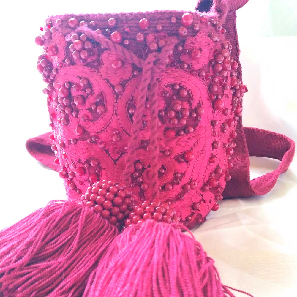 Vibrant Red Mini Wayuu Bag | Unique Small Crossbody Purse
