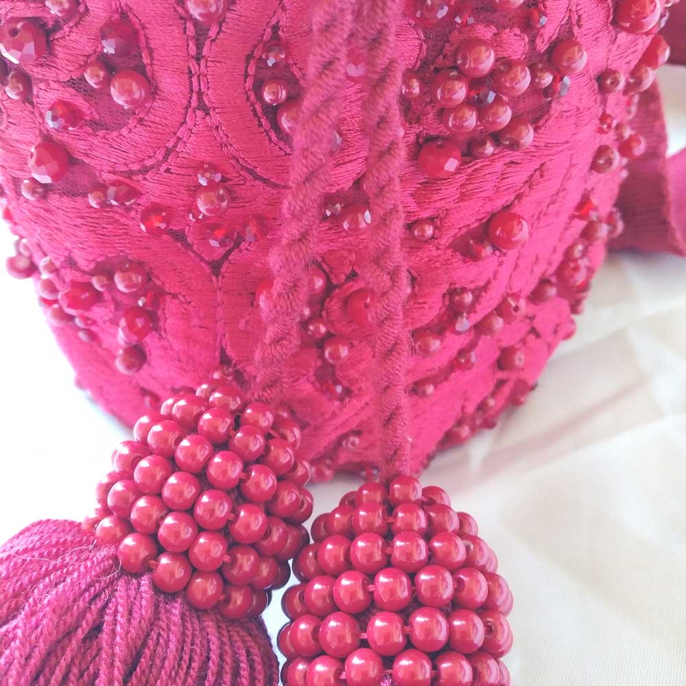 Vibrant Red Mini Wayuu Bag | Unique Small Crossbody Purse