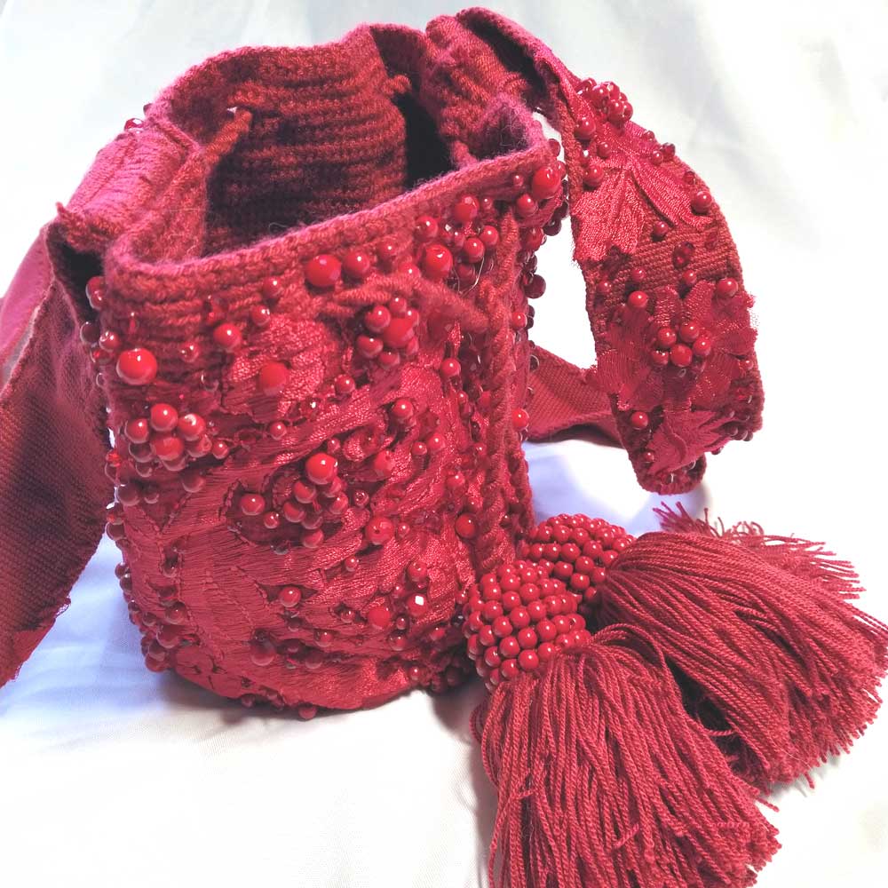 Vibrant Red Mini Wayuu Bag | Unique Small Crossbody Purse
