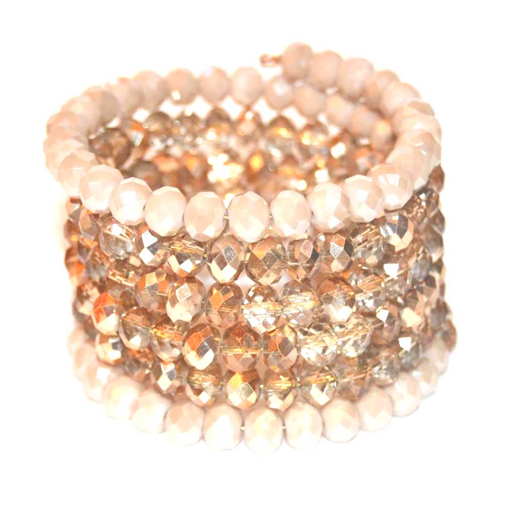 Cream Starlight Gold Czech Crystal Bracelet