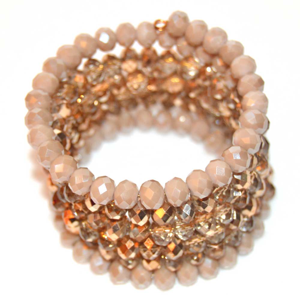 Cream Starlight Gold Czech Crystal Bracelet