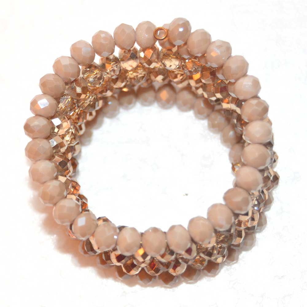 Cream Starlight Gold Czech Crystal Bracelet