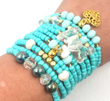 Load image into Gallery viewer, Turquoise Crystal Full Eleven Bracelets Set
