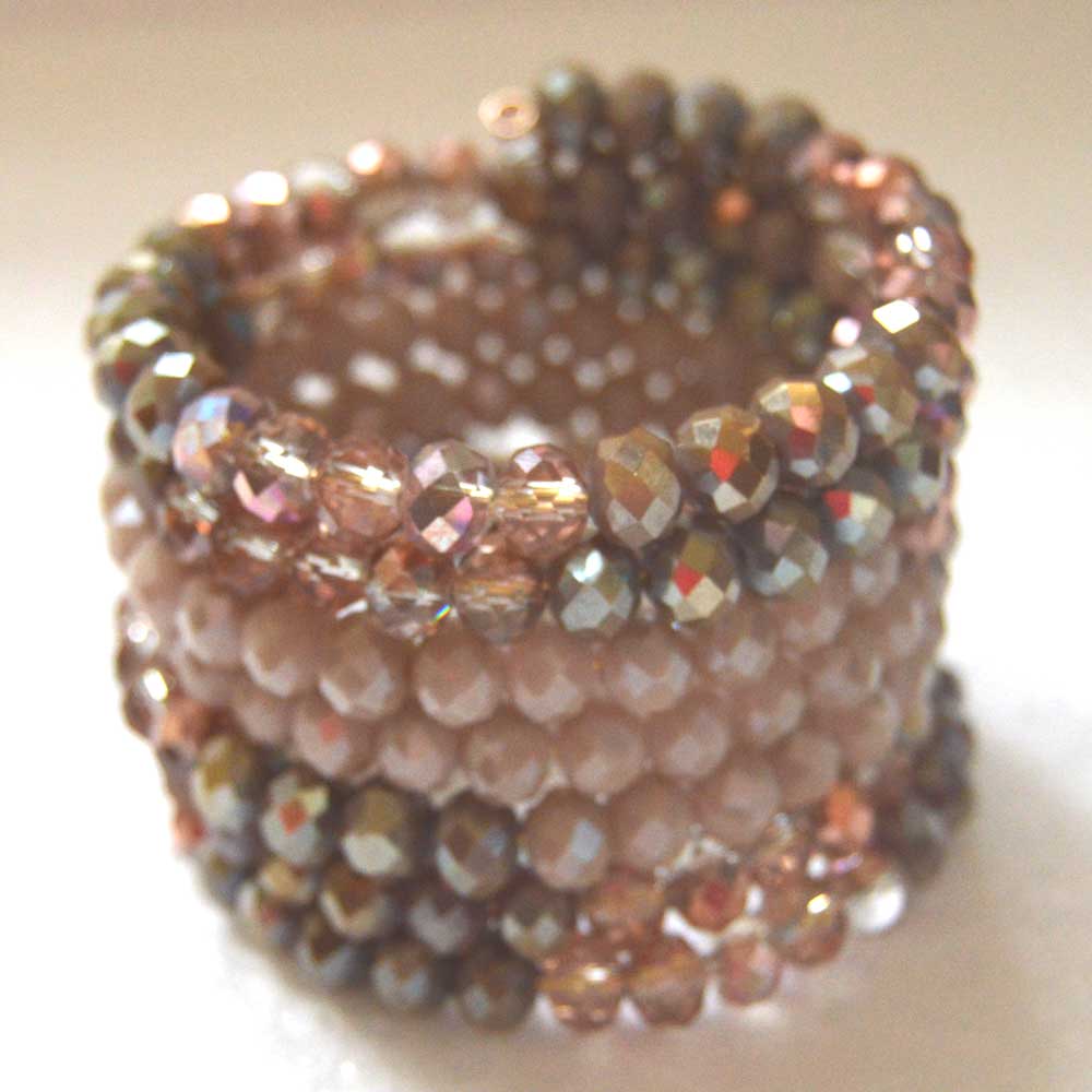 Various shades of Rose Memory Wire Bracelet