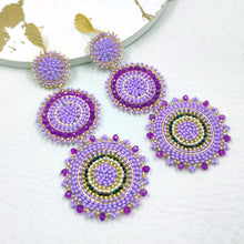 Load image into Gallery viewer, Adria Handwoven Dangle Earrings Violet
