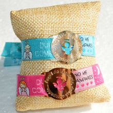 Load image into Gallery viewer, Caricature Angel de la Guarda Prayer Bracelet with Gold Filled Accent Medal
