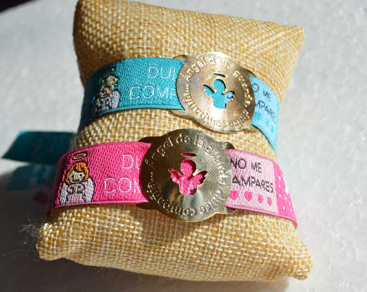 Caricature Angel de la Guarda Prayer Bracelet with Gold Filled Accent Medal