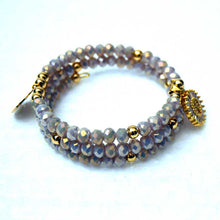 Load image into Gallery viewer, Memory Wire Violet Opal Crystal Bracelet
