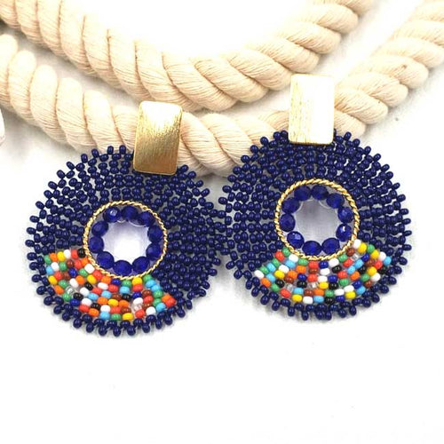  Handmade Light Earrings in Blue - Donut form