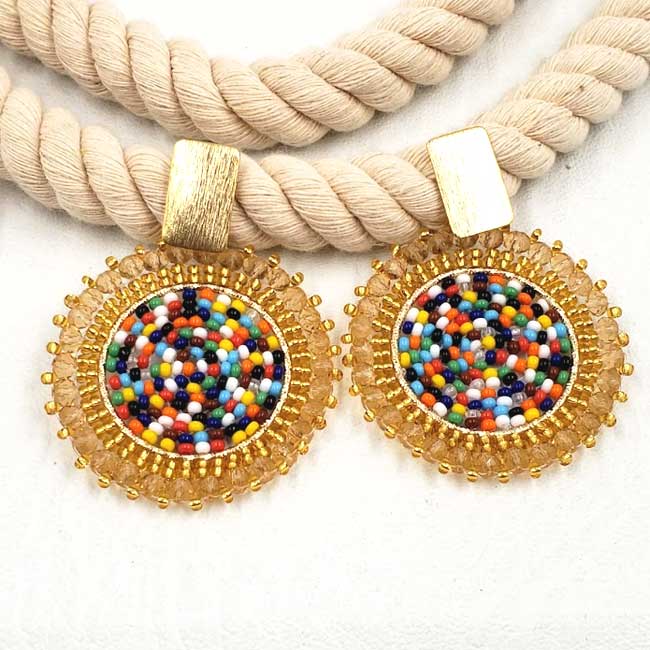 Golden Yellow Handmade Light Circled Earrings