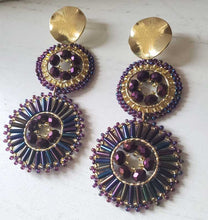 Load image into Gallery viewer, Boho Chic Handwoven Earrings in purple
