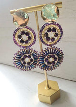 Load image into Gallery viewer, Boho Chic Handwoven Earrings in purple
