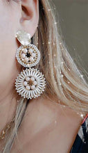 Load image into Gallery viewer, Boho Chic Handwoven Earrings - Beige - Sexy Lady wearing earring
