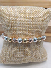 Load image into Gallery viewer, Silver, Gold and Rose Gold Beads Bracelet
