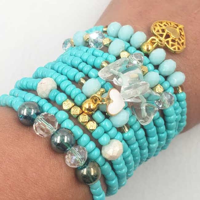 Turquoise Crystal Full Eleven Bracelets Set
